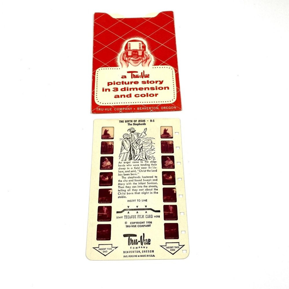 Vintage Tru Vue Tru-Vue Film Card The Birth of Christ The Shepherds Jesus R-5‎